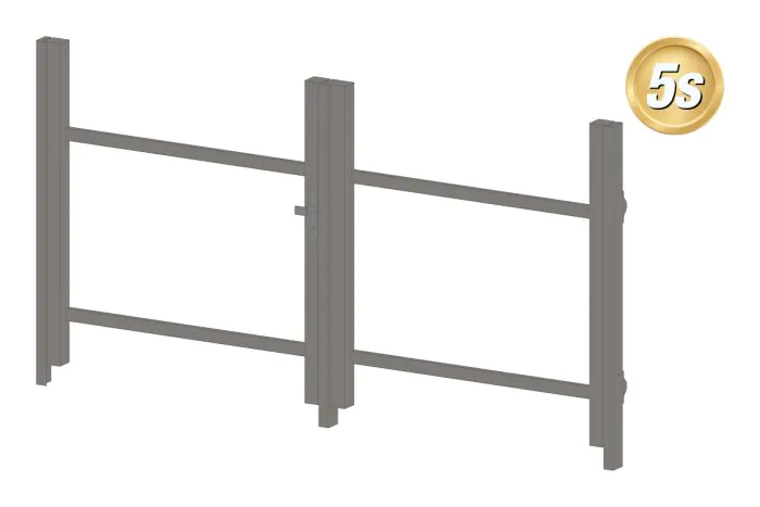 Alu Türrahmen 2-flügelig ohne Füllung (Profil: 85 mm) - Türhöhe: 940-1500 mm, Anschlag: rechts, Farbe: dunkelgrau 5S