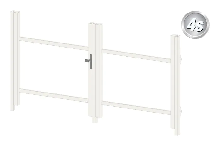Alu Türrahmen 2-flügelig ohne Füllung (Profil: 85 mm) - Türhöhe: 940-1500 mm, Anschlag: rechts, Farbe: weiß