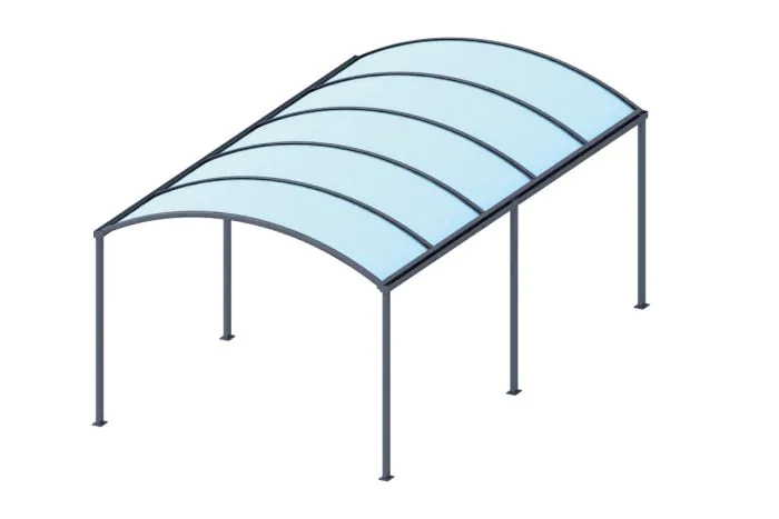 Carport – Farbe: anthrazit, Breite: 3300 mm, Tiefe: 5000 mm, 2500 mm