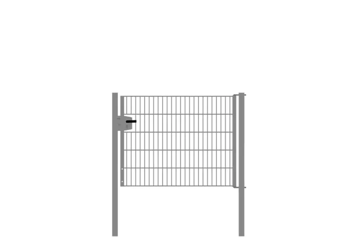 Drahtgittertor 1-flügelig, Durchgangslichte: 134 cm, Gesamtbreite inkl. Pfosten: 146 cm - Ausführung: verzinkt, Höhe: 103 cm