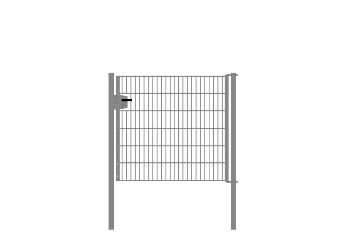 Drahtgittertor 1-flügelig, Durchgangslichte: 134 cm, Gesamtbreite inkl. Pfosten: 146 cm - Ausführung: verzinkt, Höhe: 123 cm