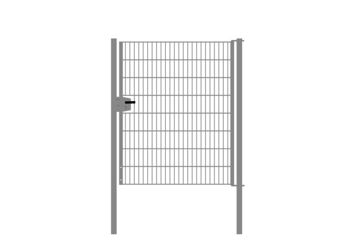 Drahtgittertor 1-flügelig, Durchgangslichte: 134 cm, Gesamtbreite inkl. Pfosten: 146 cm - Ausführung: verzinkt, Höhe: 163 cm