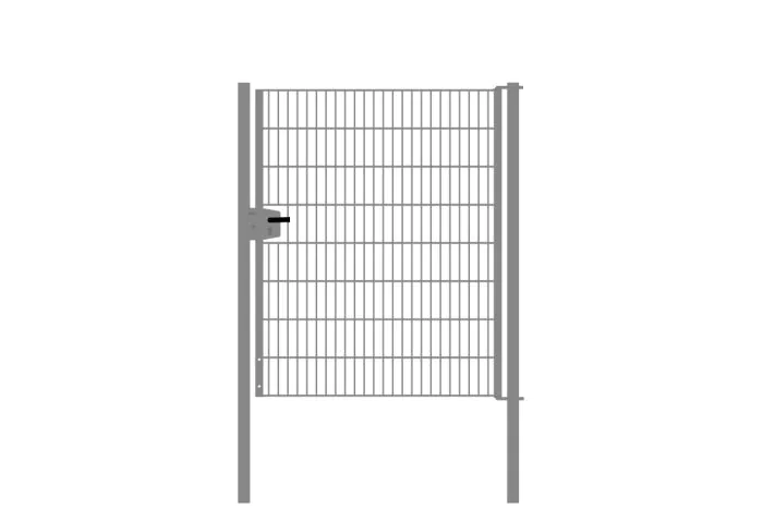 Drahtgittertor 1-flügelig, Durchgangslichte: 134 cm, Gesamtbreite inkl. Pfosten: 146 cm - Ausführung: verzinkt, Höhe: 163 cm