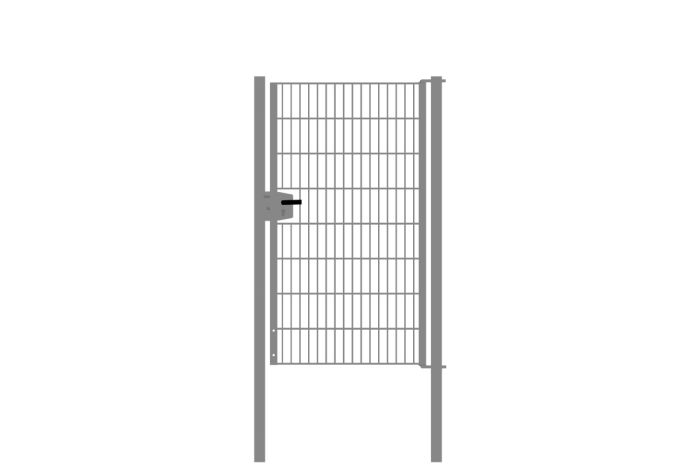 Drahtgittertor 1-flügelig, Durchgangslichte: 95 cm, Gesamtbreite inkl. Pfosten: 107 cm - Ausführung: verzinkt, Höhe: 163 cm