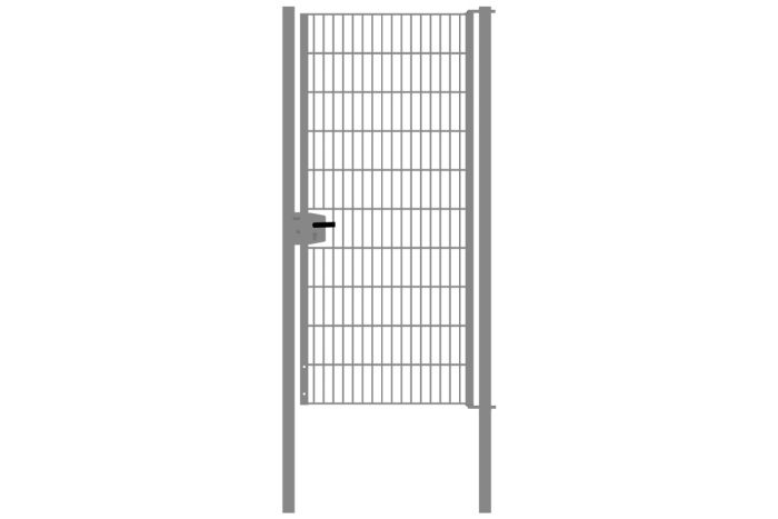 Drahtgittertor 1-flügelig, Durchgangslichte: 95 cm, Gesamtbreite inkl. Pfosten: 107 cm - Ausführung: verzinkt, Höhe: 203 cm