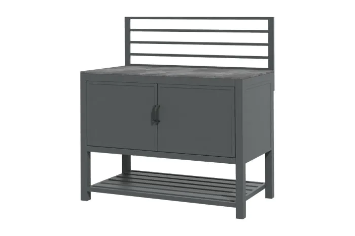 Outdoorküche aus Aluminium & Sinterstein Modul B Schrank - Breite: 1200 mm, Tiefe: 590 mm, Höhe: 1240 mm
