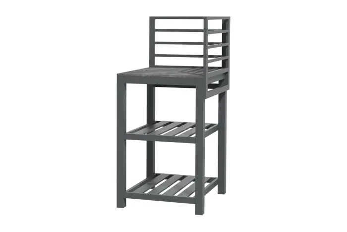 Outdoorküche aus Aluminium & Sinterstein Modul D Eck - Breite: 590 mm, Tiefe: 590 mm, Höhe: 1240 mm