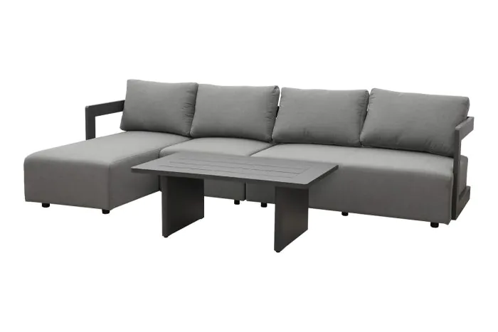 Sitzgruppe Havana - bestehend aus 1x Loungesofa 3-teilig, 1x Gartentisch, 1x Cover wasserdicht