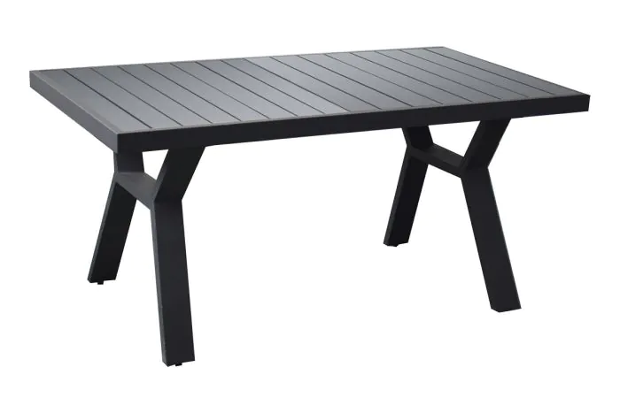 Esstisch Lissabon aus Aluminium - Farbe: anthrazit, Maße: 1380 x 800 x 650 mm