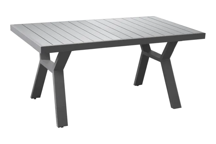Esstisch Lissabon aus Aluminium - Farbe: graualuminium, Maße: 1380 x 800 x 650 mm
