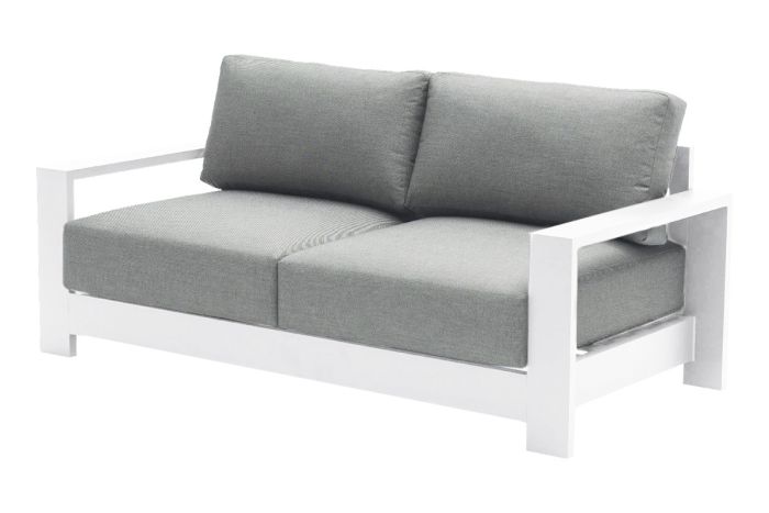 Loungesofa 2-Sitzer London aus Aluminium - Farbe: weiß, Maße: 1780  x 840 x 670 mm