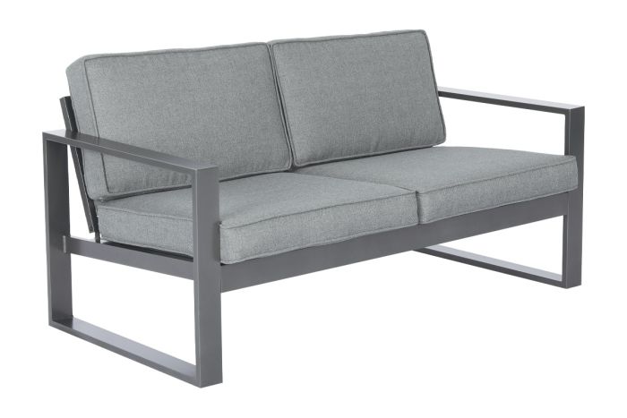 Gartensofa 2-Sitzer Madrid aus Aluminium - Farbe: graualuminium, Tiefe: 780 mm, Breite: 1550 mm, Höhe: 700 mm, Sitzhöhe: ca. 430 mm