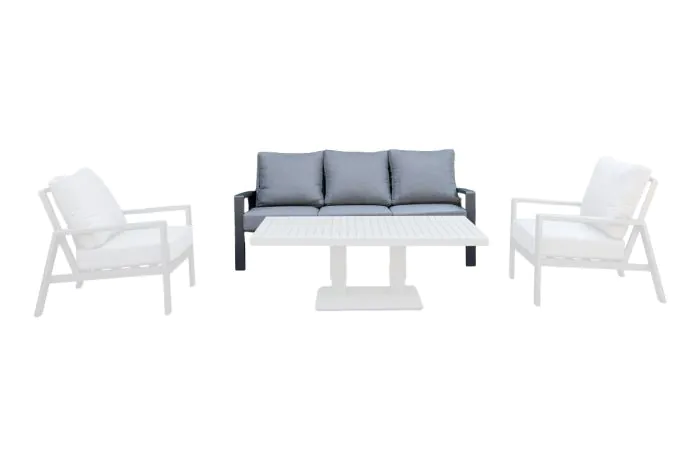 Sitzgruppe Mykonos Loungesofa 3-Sitzer – Breite: 1960 mm, Tiefe: 890 mm, Höhe: 795 mm, Sitzhöhe: 425 mm