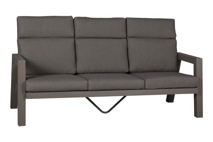 Loungesofa 3-Sitzer Verona aus Aluminium - Farbe: anthrazit, Breite: 1940 mm, Tiefe: 876 mm, Höhe: 965 mm, Sitzhöhe: 330 mm