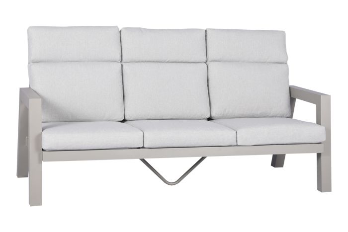 Loungesofa 3-Sitzer Verona aus Aluminium - Farbe: graualuminium, Breite: 1940 mm, Tiefe: 876 mm, Höhe: 965 mm, Sitzhöhe: 330 mm