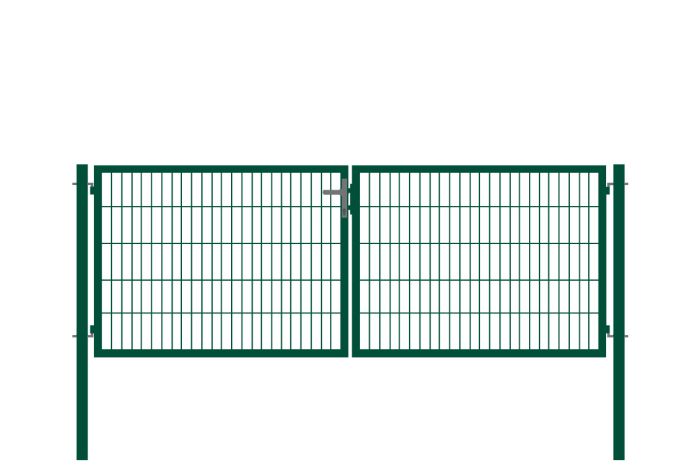 Rohrrahmentor Basic 2-flügelig - Ausführung: grün beschichtet, Höhe: 103 cm, Durchgangslichte: ca. 283 cm