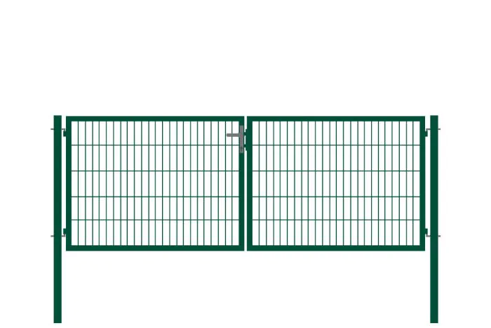 Rohrrahmentor Basic 2-flügelig - Ausführung: grün beschichtet, Höhe: 103 cm, Durchgangslichte: ca. 283 cm