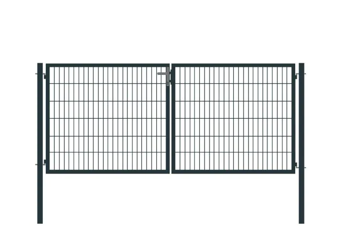 Rohrrahmentor Basic 2-flügelig - Ausführung: anthrazit beschichtet, Höhe: 123 cm, Durchgangslichte: ca. 283 cm