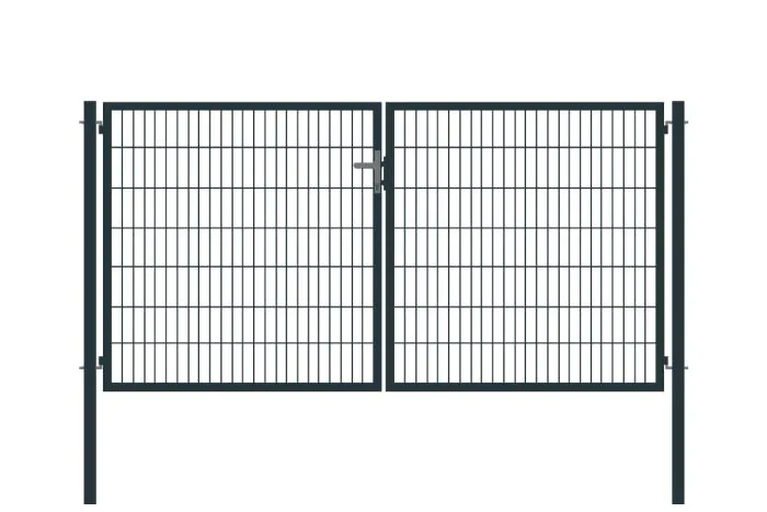 Rohrrahmentor Basic 2-flügelig - Ausführung: anthrazit beschichtet, Höhe: 143 cm, Durchgangslichte: ca. 283 cm