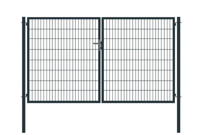 Rohrrahmentor Basic 2-flügelig - Ausführung: anthrazit beschichtet, Höhe: 163 cm, Durchgangslichte: ca. 283 cm