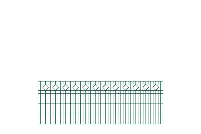 Schmuckzaun Barcelona - Ausführung: grün beschichtet, Höhe: 83 cm, Länge: 251 cm