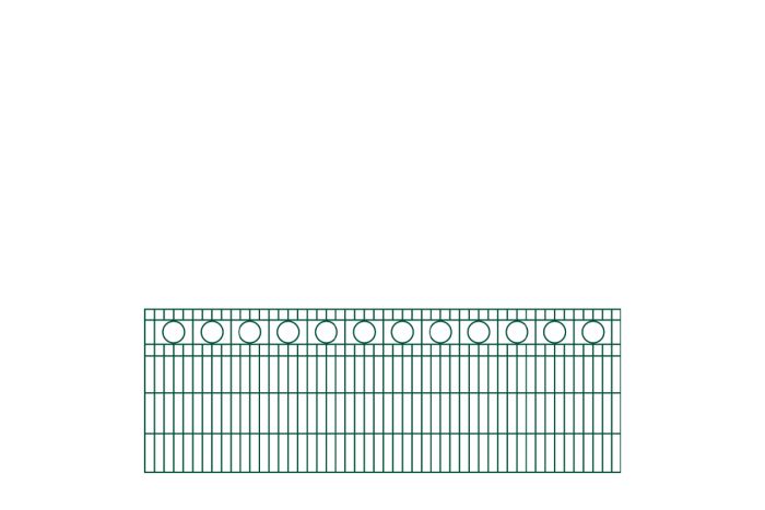 Schmuckzaun Rom - Ausführung: grün beschichtet, Höhe: 83 cm, Länge: 251 cm