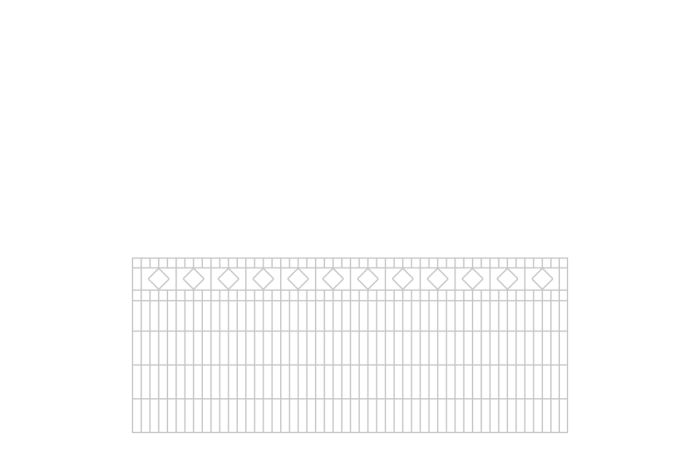 Schmuckzaun Barcelona - Ausführung: verzinkt, Höhe: 103 cm, Länge: 251 cm
