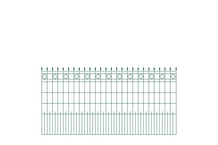 Schmuckzaun Richmond - Farbe: grün, Höhe: 130 cm, Länge: 251 cm