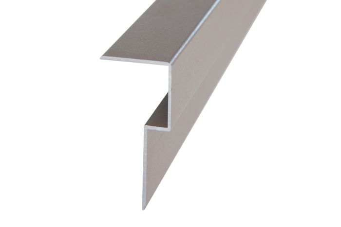 Abschluss Terrassendiele Aluminium - Länge: 3000 mm, Querschnitt: 69 x 30 mm, Farbe: braun