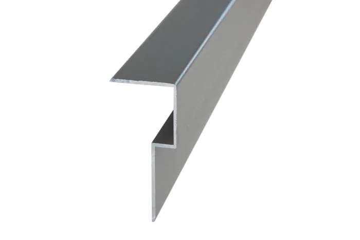 Abschluss Terrassendiele Aluminium - Länge: 3000 mm, Querschnitt: 69 x 30 mm, Farbe: dunkelgrau