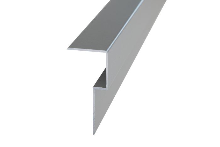 Abschluss Terrassendiele Aluminium - Länge: 3000 mm, Querschnitt: 69 x 30 mm, Farbe: grau