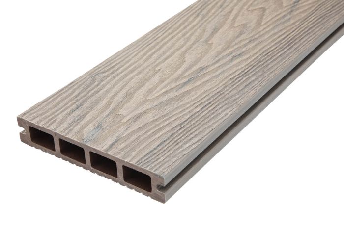 Terrassendielen WPC - Länge: 2900 mm, Querschnitt: 140 x 25 mm, Farbe: Holzoptik dunkelgrau