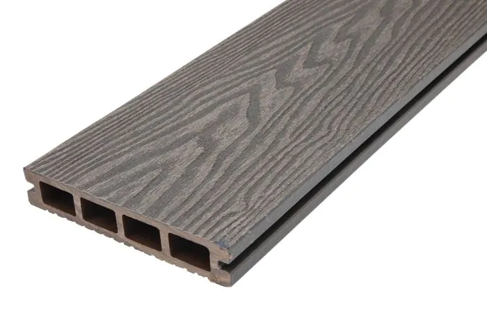 Terrassendielen WPC - Länge: 2900 mm, Querschnitt: 140 x 25 mm, Farbe: Holzoptik dunkel