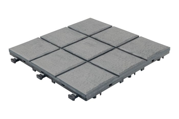 Terrassenfliese WPC Hellgrau - Abmessungen: 300 x 300 mm, Höhe: 24 mm