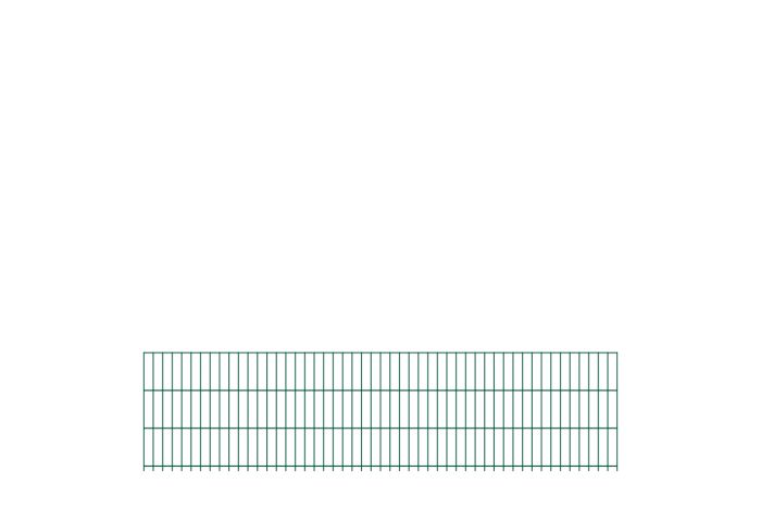 Doppelstabmattenzaun David 6/5/6 mm - Ausführung: grün beschichtet, Höhe: 63 cm, Länge: 251 cm