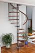Spindeltreppe Innamincka - Holzart: Buche hell, Durchmesser: 138 cm, Metallfarbe: chrom, Abverkauf  