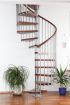 Spindeltreppe Innamincka - Holzart: Buche hell, Durchmesser: 138 cm, Metallfarbe: chrom, Abverkauf  