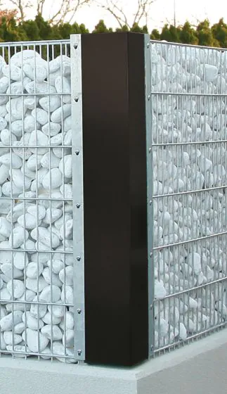 Eckverbinder für Gabionenwand Easy - Ausführung: anthrazit beschichtet, Höhe: 123 cm
