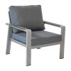Loungesessel Lissabon aus Aluminium - Aluminiumfarbe: graualuminium, Stofffarbe: dunkelgrau