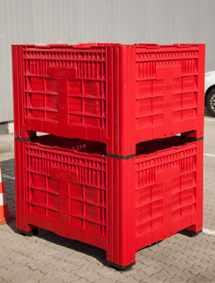 Stapelbehälter / Palettenbox / Obstkiste aus Kunststoff - Inhalt: 690 l, Außenmaße: 1200 x 1000 x 785 mm, Gewicht: 39 kg 