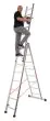 Euro-Profi Mehrzweckleiter 3-tlg. Mod. S307 - Sprossenanzahl: 3 x 12, max. Arbeitshöhe: 9,30 m