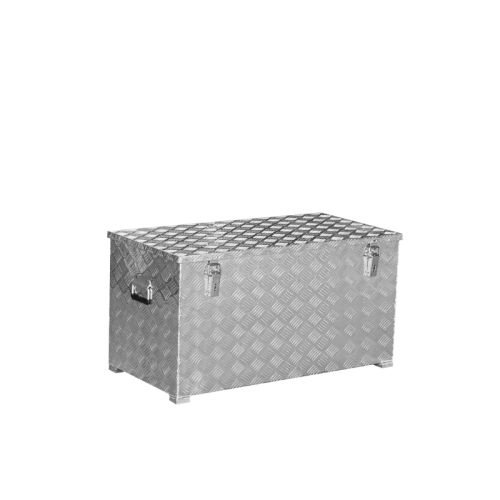 Alu Transportkiste Mod. G - Riffelblech mit Gasdruckdämpfer - Außenmaß LxBxH: 1022 x 519 x 535 mm, Rauminhalt: 250 l