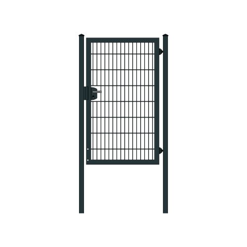 Rohrrahmenflügeltor 1-flügelig - Ausführung: anthrazit beschichtet, Höhe: 163 cm, Durchgangslichte: 100 cm
