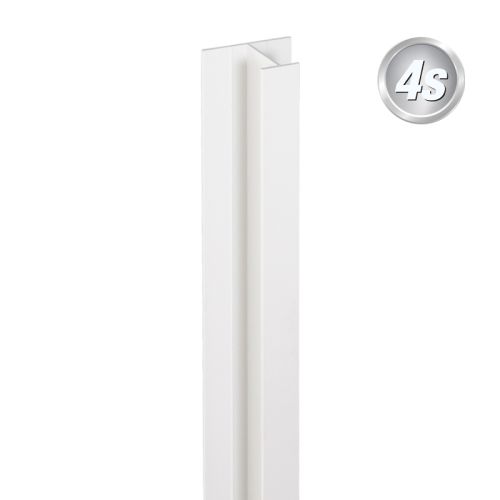Alu U-Profil stirnseitige Montage für 44 mm Profile, Ausführung: Mittelsteher - Farbe: weiß, Länge: 100 cm