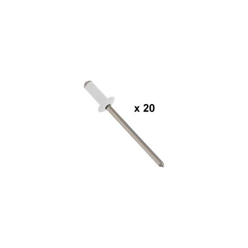 Nieten 4 x 10 mm - Farbe: weiß, Stück: 20