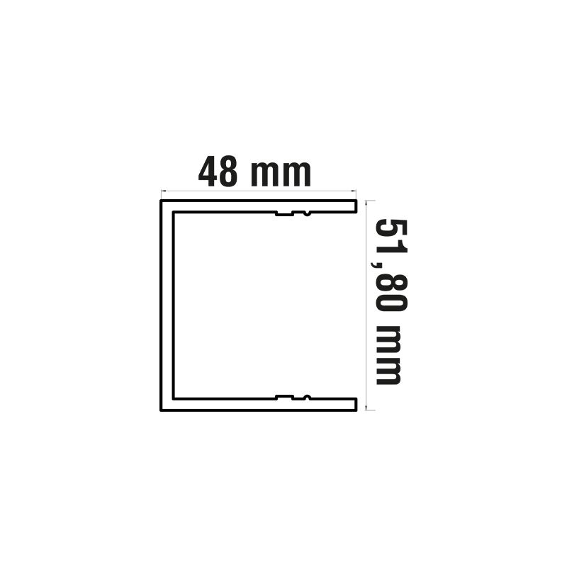 Alu U-Profil für 44 mm Profile