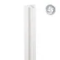 Alu U-Profil stirnseitige Montage für 44 mm Profile, Ausführung: Mittelsteher - Farbe: weiß, Länge: 100 cm