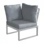 Loungeecksofa Lissabon aus Aluminium - Aluminiumfarbe: graualuminium, Stofffarbe: dunkelgrau