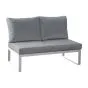 Loungeerweiterung 2 Sitzer Lissabon aus Aluminium - Aluminiumfarbe: graualuminium, Stofffarbe: dunkelgrau