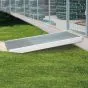 Alu Übergangsbrücke - Wangenfarbe: Edelstahloptik, Länge: 400 cm, Breite: 109 cm, Gitterrost: 30 x 30 mm